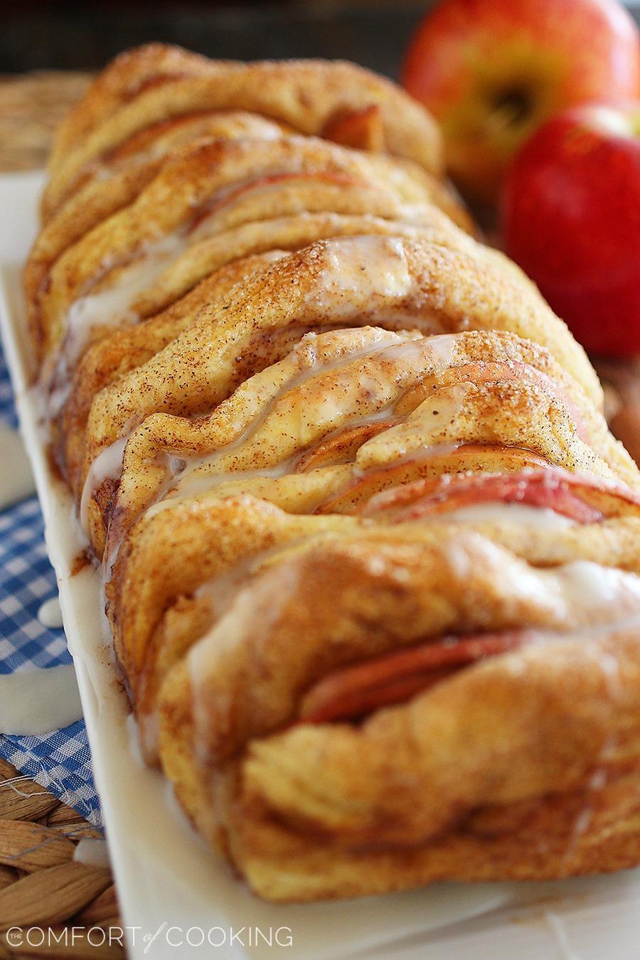 Æbletærte pull-apart brød med vanilleglasur