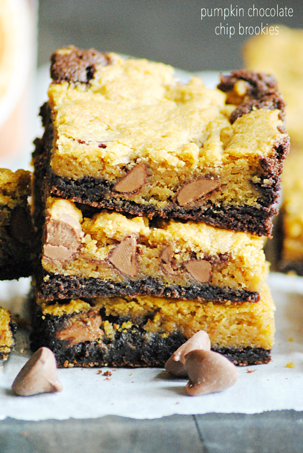 Græskar Brookies med chokoladeknapper